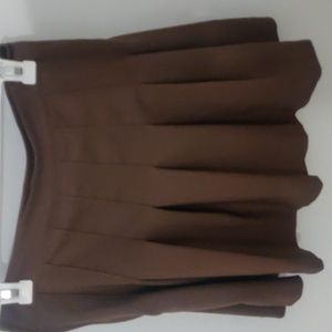 Brown Pleated Skirt